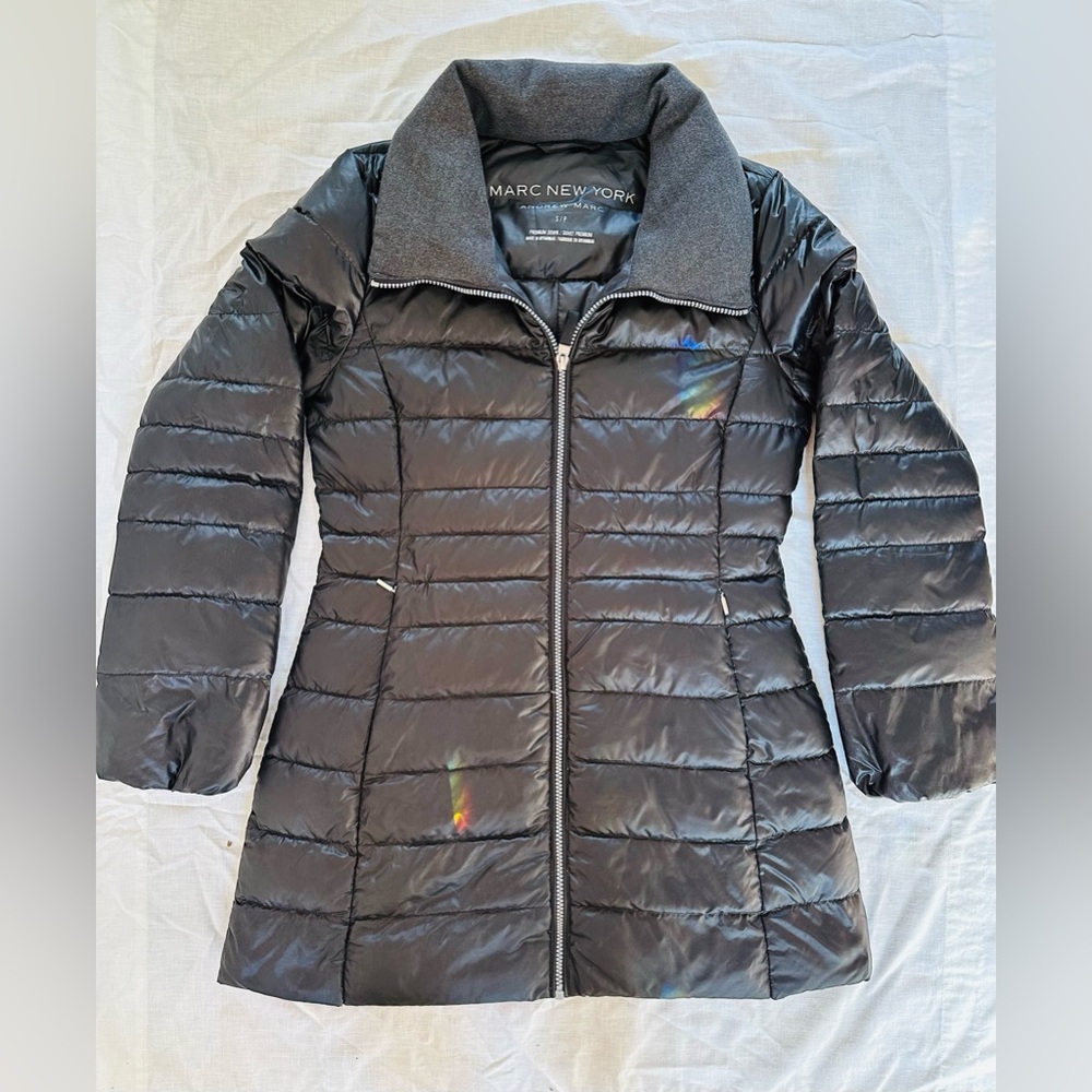 Marc New York Long Black Down Puffer Coat